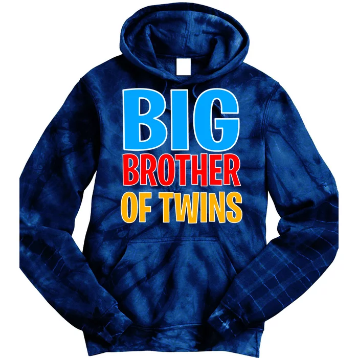 Big Brother of Twins Colorful Text Tie Dye Hoodie