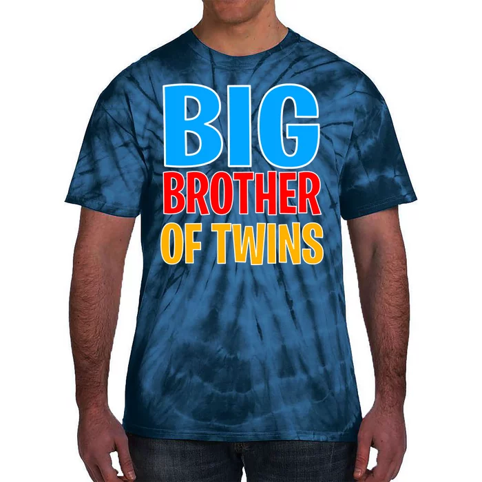 Big Brother of Twins Colorful Text Tie-Dye T-Shirt