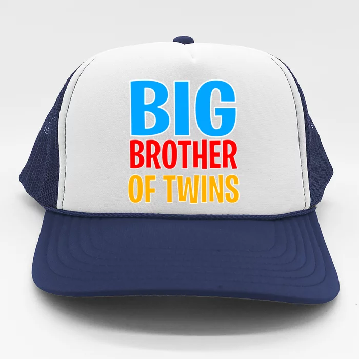 Big Brother of Twins Colorful Text Trucker Hat