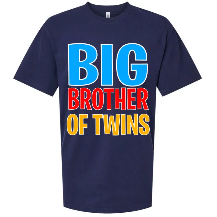 Big Brother of Twins Colorful Text Sueded Cloud Jersey T-Shirt