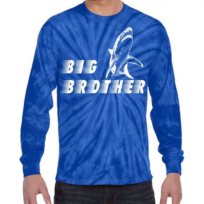 Big Brother Shark Funny Bro Tie-Dye Long Sleeve Shirt