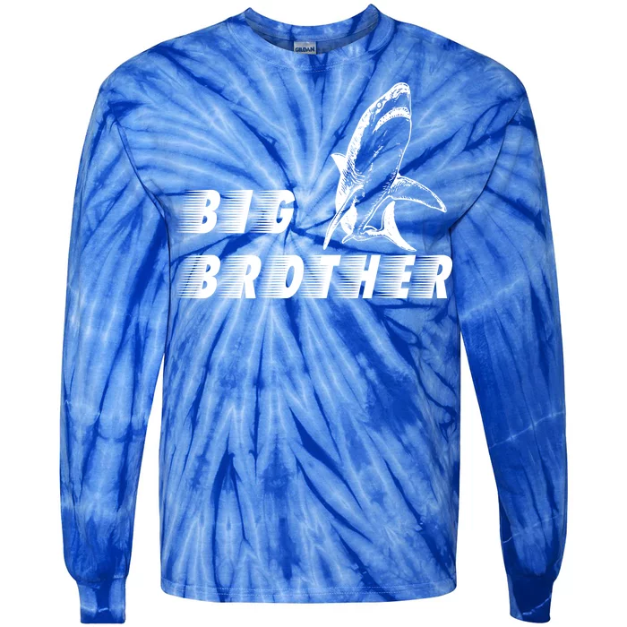 Big Brother Shark Funny Bro Tie-Dye Long Sleeve Shirt