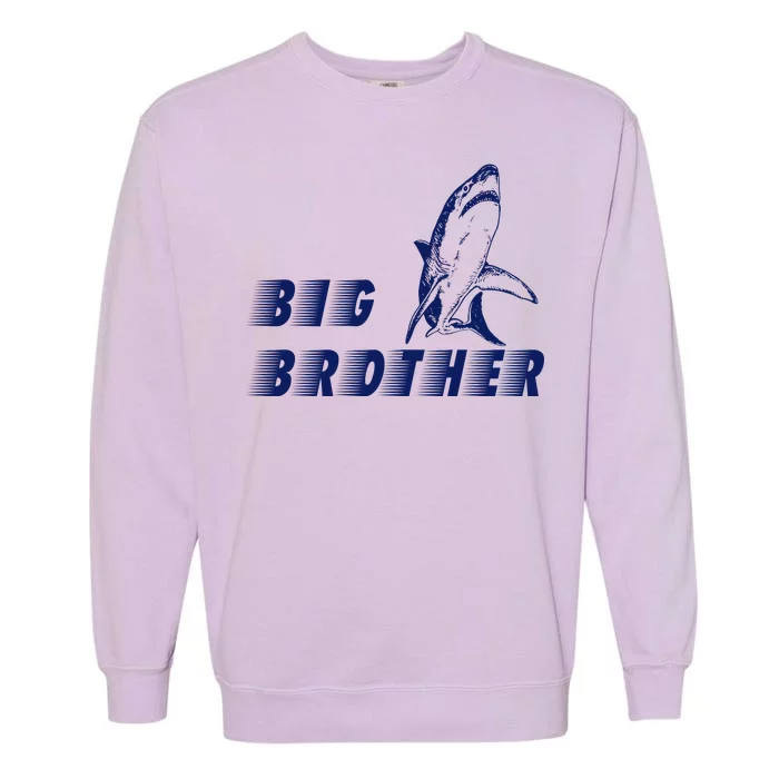 Big Brother Shark Funny Bro Garment-Dyed Sweatshirt