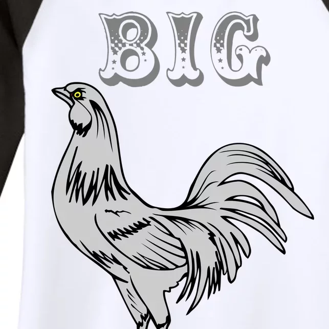 Big Cock Rooster Women's Tri-Blend 3/4-Sleeve Raglan Shirt