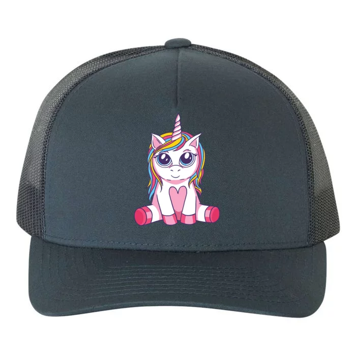 Big Eyed Unicorn Yupoong Adult 5-Panel Trucker Hat