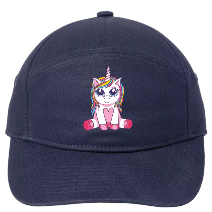 Big Eyed Unicorn 7-Panel Snapback Hat