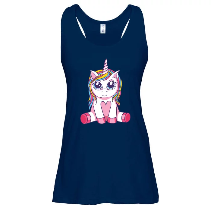 Big Eyed Unicorn Ladies Essential Flowy Tank