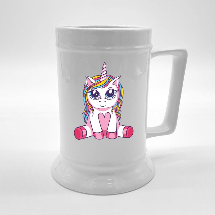 Big Eyed Unicorn Front & Back Beer Stein