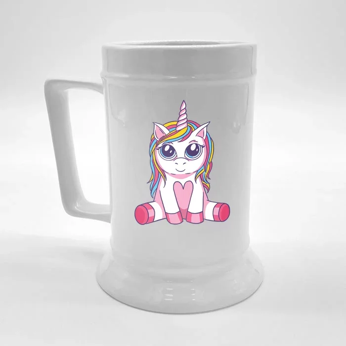 Big Eyed Unicorn Front & Back Beer Stein