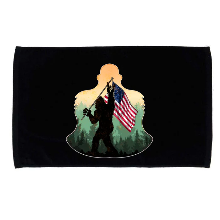 Big Foot American Flag Microfiber Hand Towel