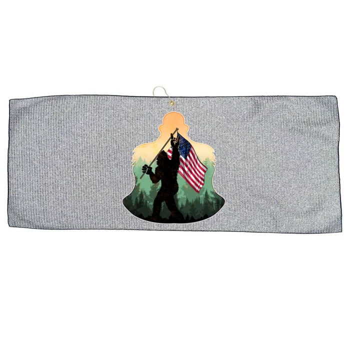 Big Foot American Flag Large Microfiber Waffle Golf Towel