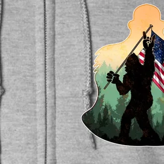 Big Foot American Flag Full Zip Hoodie