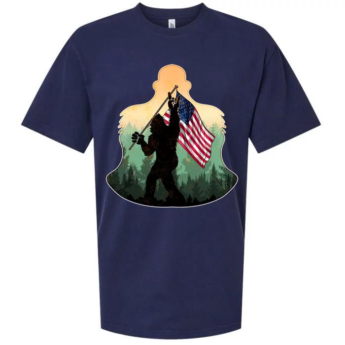 Big Foot American Flag Sueded Cloud Jersey T-Shirt