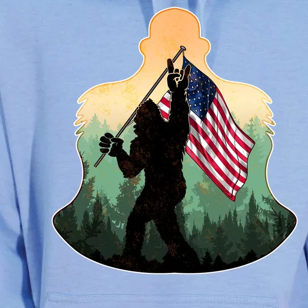 Big Foot American Flag Unisex Surf Hoodie