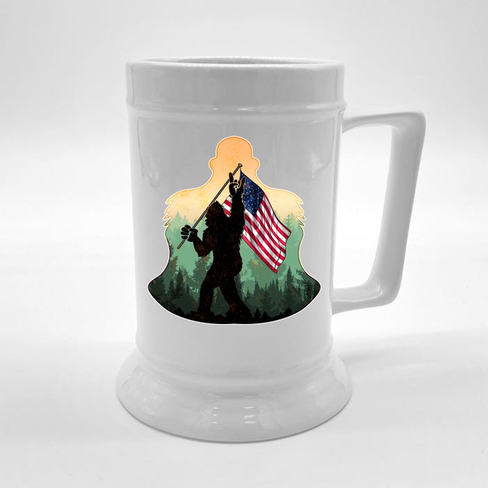 Big Foot American Flag Front & Back Beer Stein