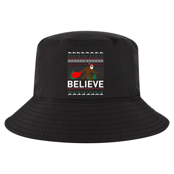 Big Foot Believe Ugly Christmas Sweater Cool Comfort Performance Bucket Hat