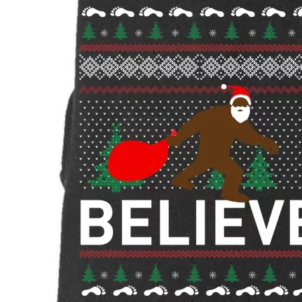 Big Foot Believe Ugly Christmas Sweater Doggie 3-End Fleece Hoodie