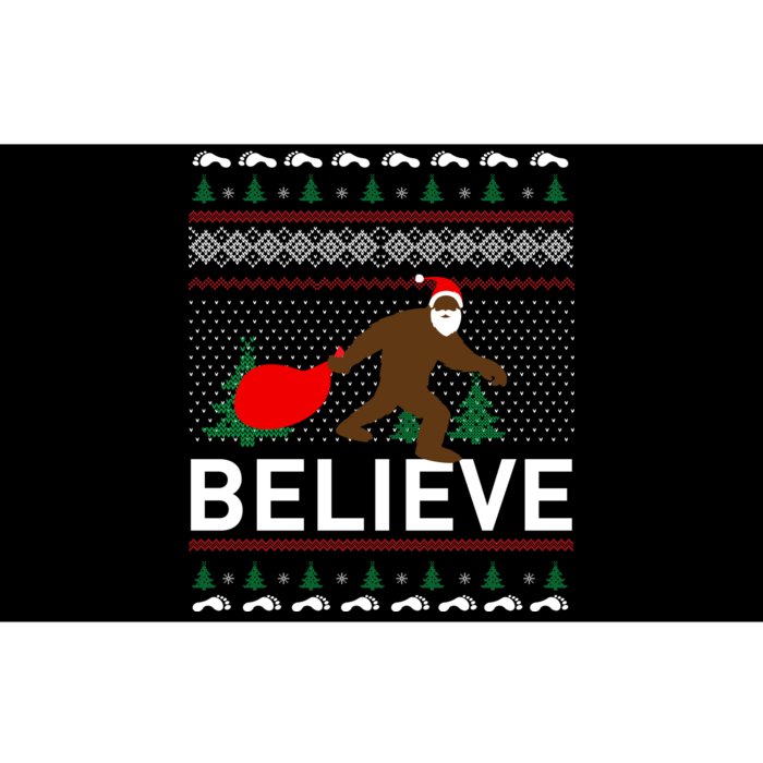 Big Foot Believe Ugly Christmas Sweater Bumper Sticker