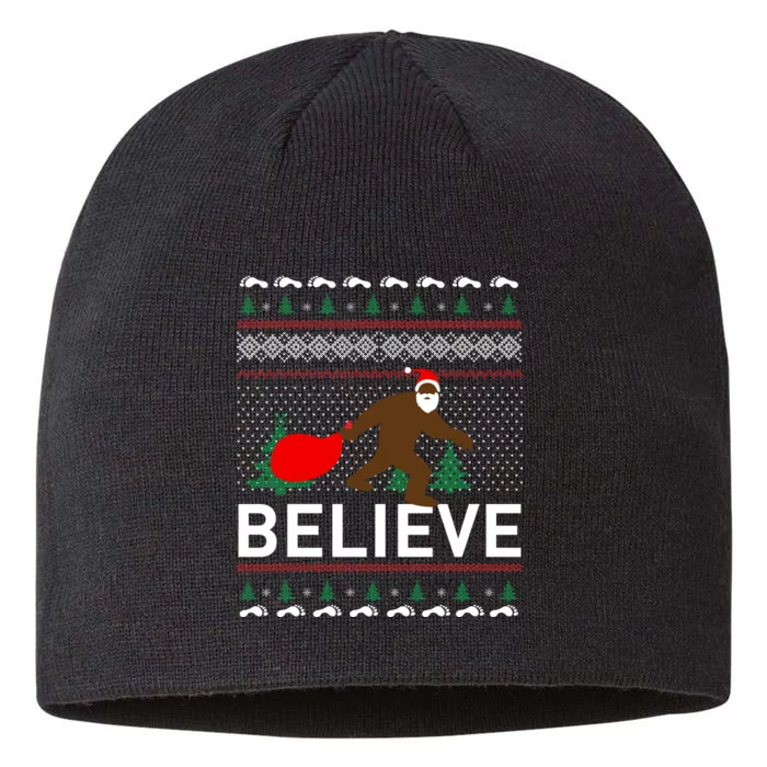 Big Foot Believe Ugly Christmas Sweater 8 1/2in Sustainable Knit Beanie