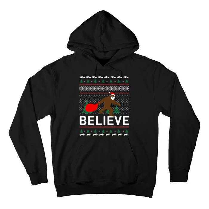 Big Foot Believe Ugly Christmas Sweater Tall Hoodie