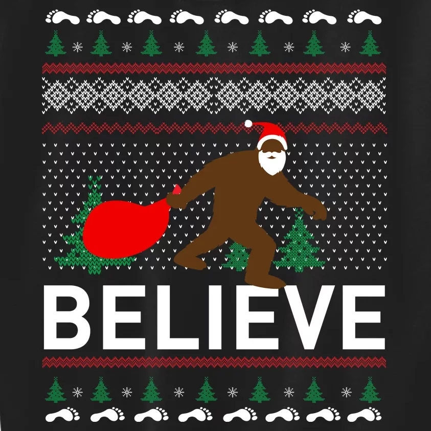 Big Foot Believe Ugly Christmas Sweater Kids Sweatshirt