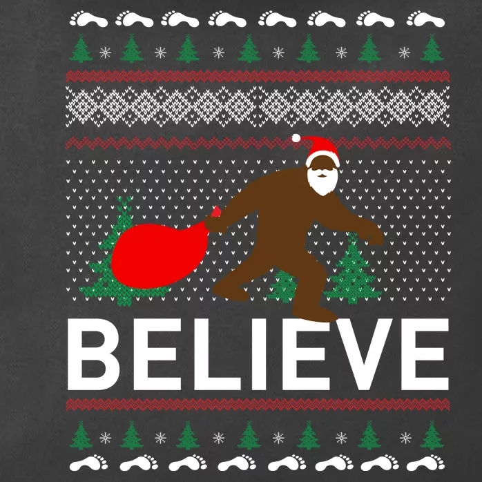 Big Foot Believe Ugly Christmas Sweater Zip Tote Bag