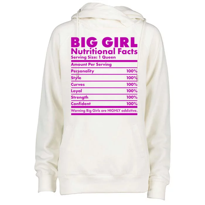 Big Girl Nutritional Facts Womens Funnel Neck Pullover Hood