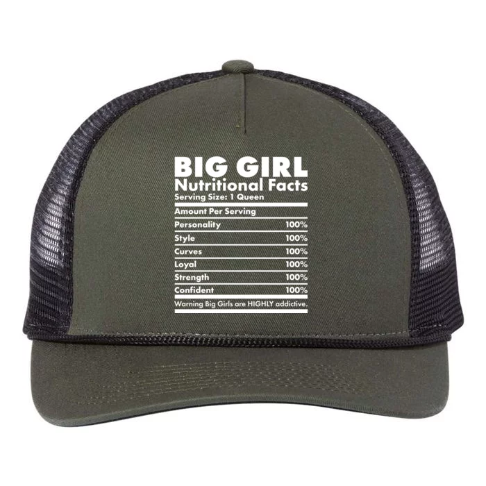 Big Girl Nutritional Facts Retro Rope Trucker Hat Cap