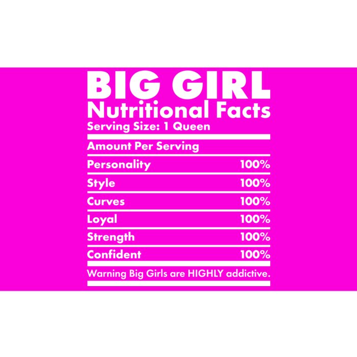 Big Girl Nutritional Facts Bumper Sticker