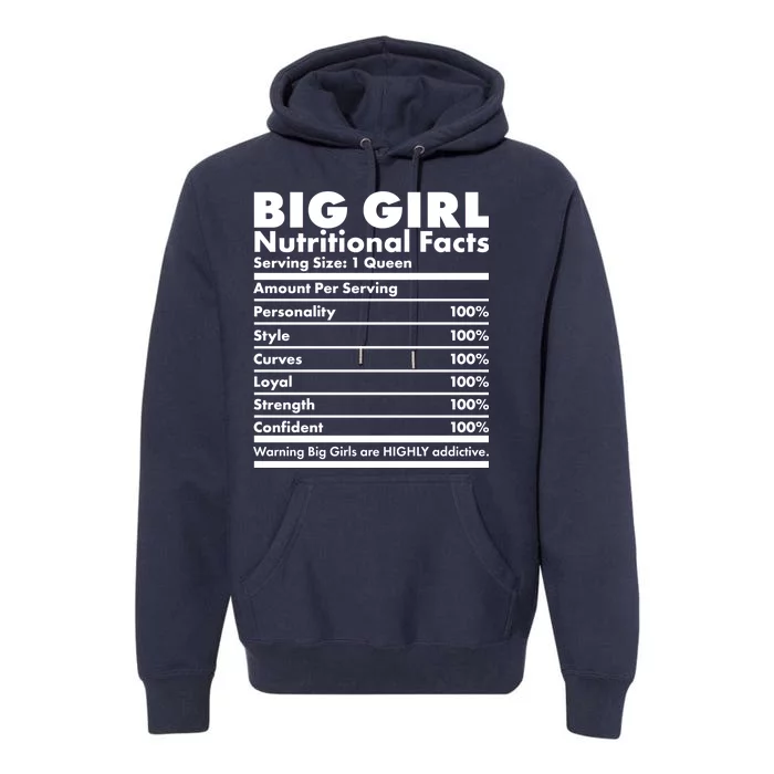 Big Girl Nutritional Facts Premium Hoodie