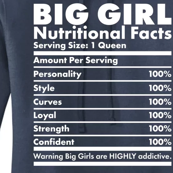 Big Girl Nutritional Facts Women's Pullover Hoodie