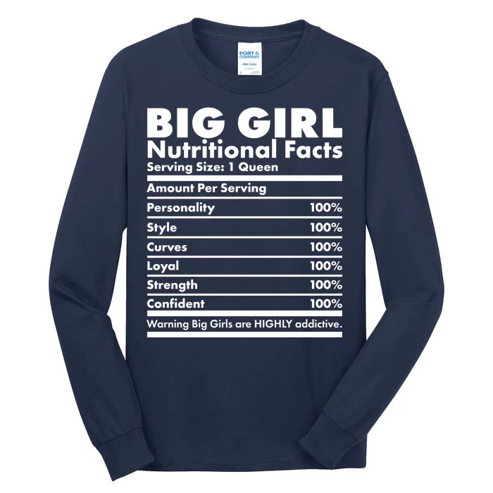 Big Girl Nutritional Facts Tall Long Sleeve T-Shirt