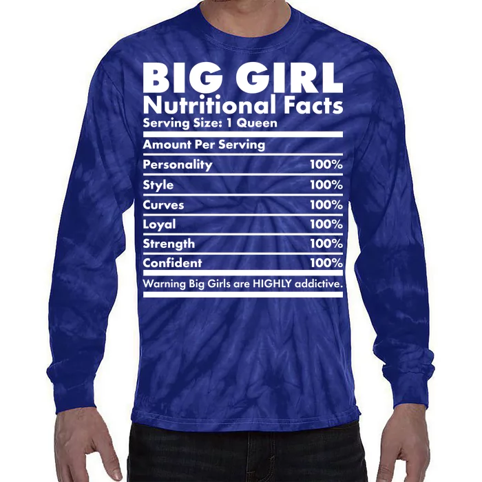 Big Girl Nutritional Facts Tie-Dye Long Sleeve Shirt