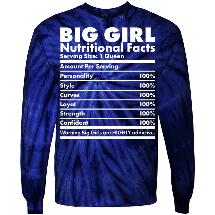 Big Girl Nutritional Facts Tie-Dye Long Sleeve Shirt