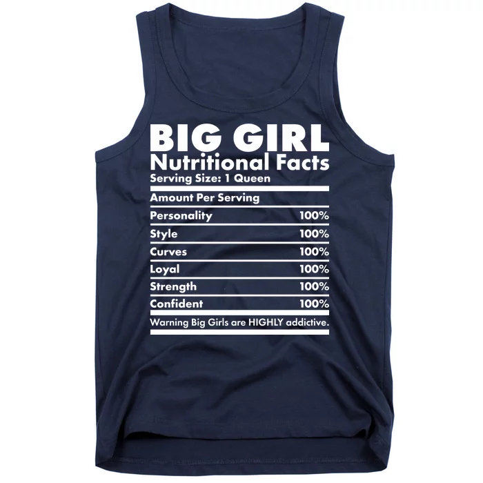 Big Girl Nutritional Facts Tank Top