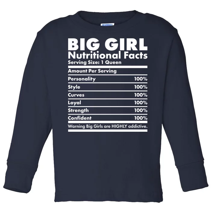 Big Girl Nutritional Facts Toddler Long Sleeve Shirt