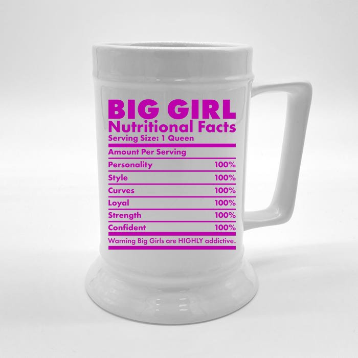 Big Girl Nutritional Facts Front & Back Beer Stein