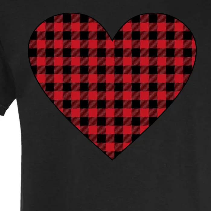 Big Heart Red Plaid Valentines Day Garment-Dyed Heavyweight T-Shirt