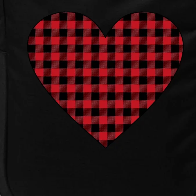 Big Heart Red Plaid Valentines Day Impact Tech Backpack