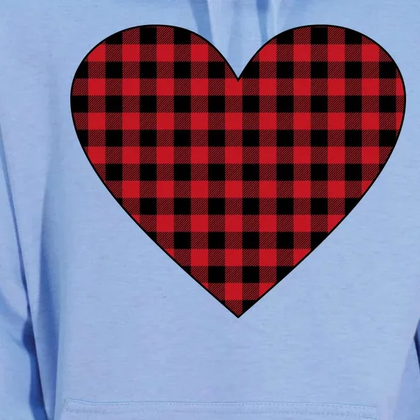 Big Heart Red Plaid Valentines Day Unisex Surf Hoodie