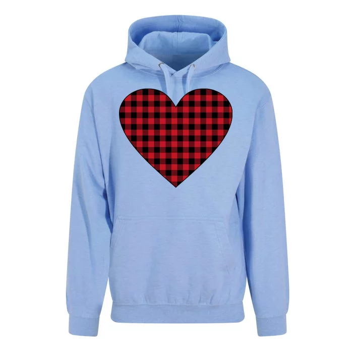 Big Heart Red Plaid Valentines Day Unisex Surf Hoodie