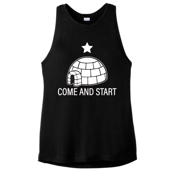 Big Igloo Boogaloo Come And Start Ladies Tri-Blend Wicking Tank