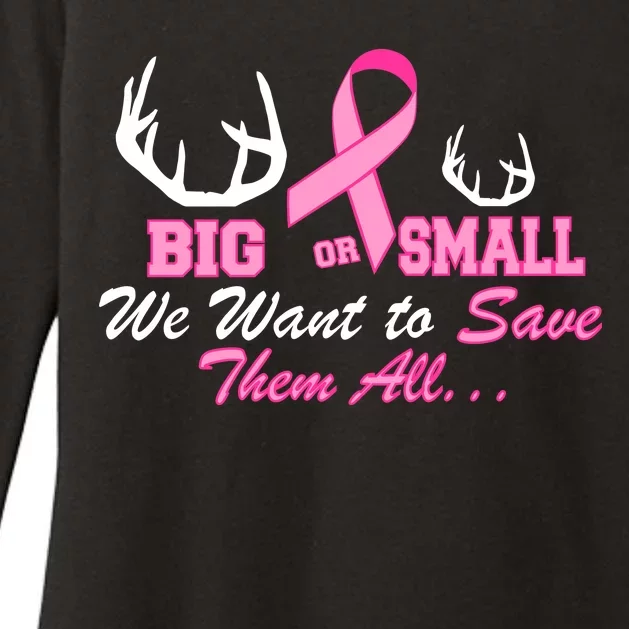 Big Or Small Want To Save Them All Breast Cancer Racks Womens CVC Long Sleeve Shirt