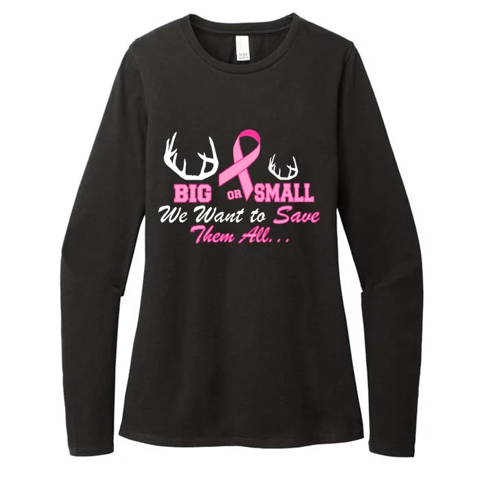 Big Or Small Want To Save Them All Breast Cancer Racks Womens CVC Long Sleeve Shirt