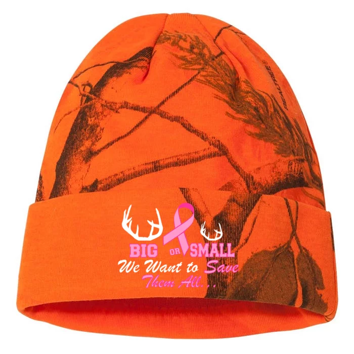 Big Or Small Want To Save Them All Breast Cancer Racks Kati - 12in Camo Beanie