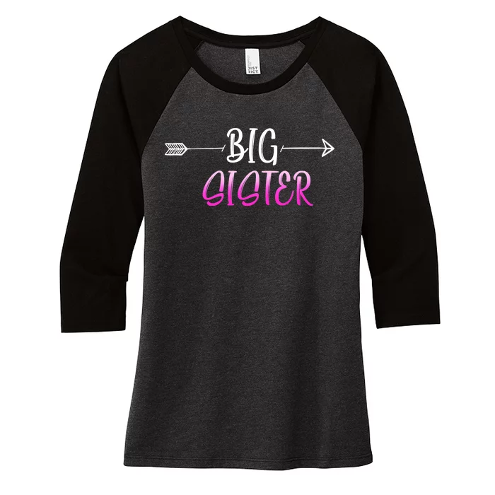 Big Sister Arrow Women's Tri-Blend 3/4-Sleeve Raglan Shirt