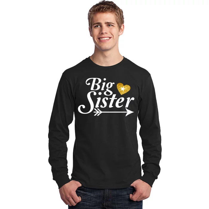 Big Sister Arrow Gold Heart Long Sleeve Shirt