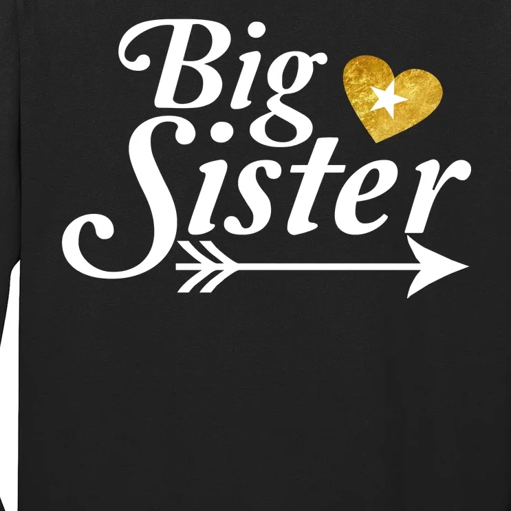 Big Sister Arrow Gold Heart Long Sleeve Shirt