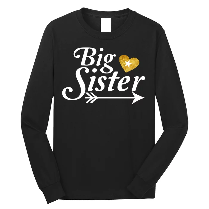 Big Sister Arrow Gold Heart Long Sleeve Shirt