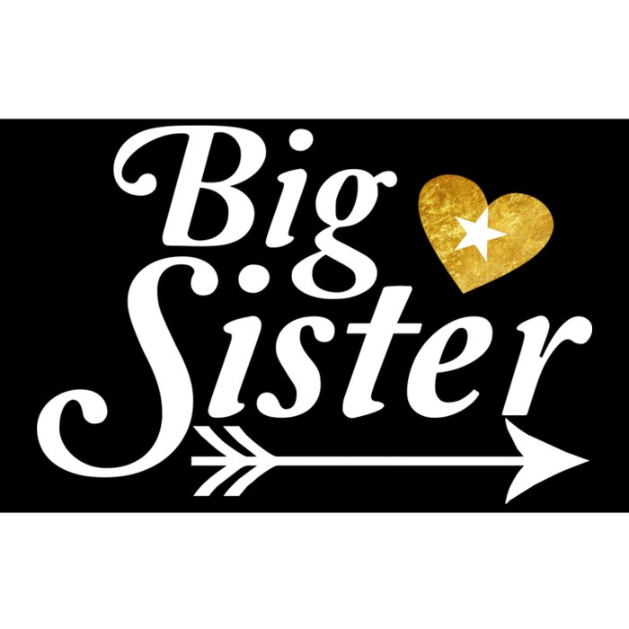 Big Sister Arrow Gold Heart Bumper Sticker